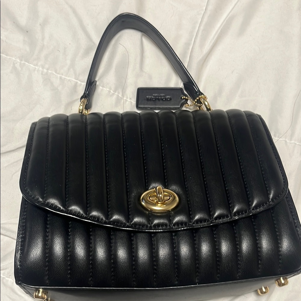 LIKE NEW - Coach Black Quilted Leather Handbag